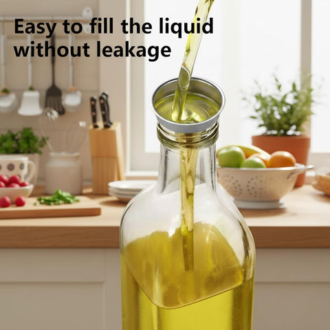 WERTIOO stainless steel funnel makes refilling easy and clean