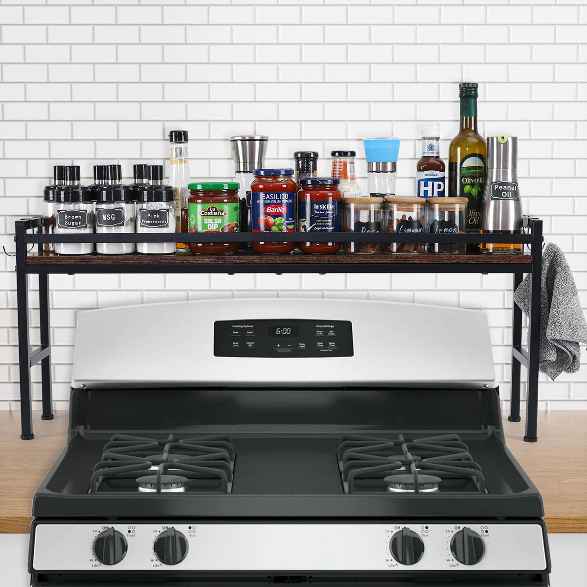 weslinkeji spice rack shelf keeps spices organized on the kitchen counter for quick access