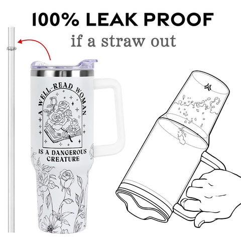 wesncdch well-read-rose-design-tumbler offers literary flair with practical everyday utility.