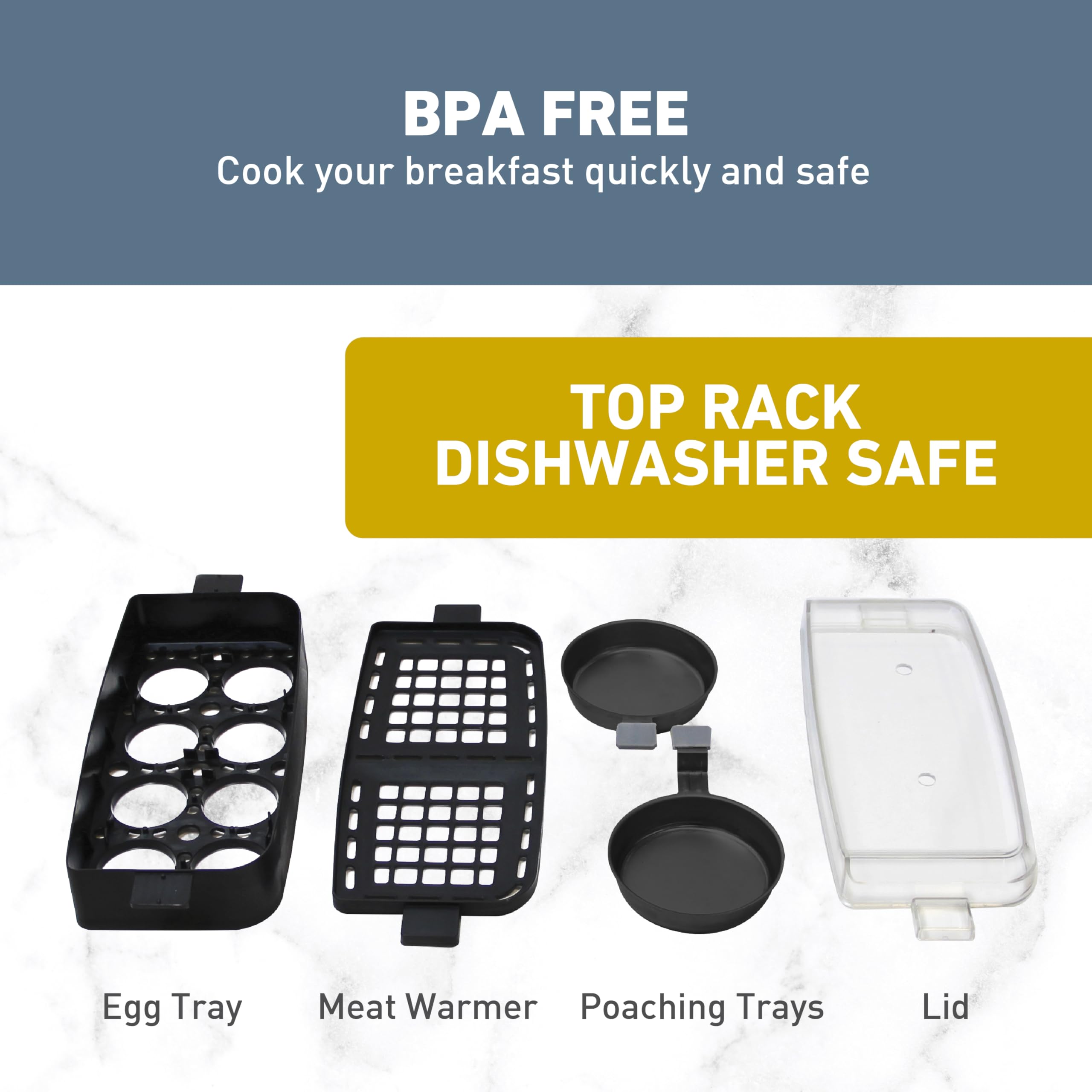 West Bend Breakfast Station light-to-dark shade controls ensure consistent browning.