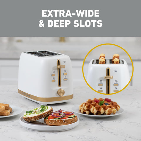 West Bend Timeless toaster displaying Bagel/Waffle/Defrost settings on the panel.