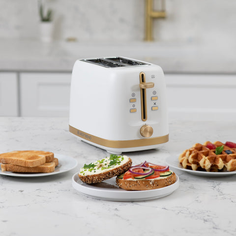 West Bend Timeless toaster control panel with backlit function icons.