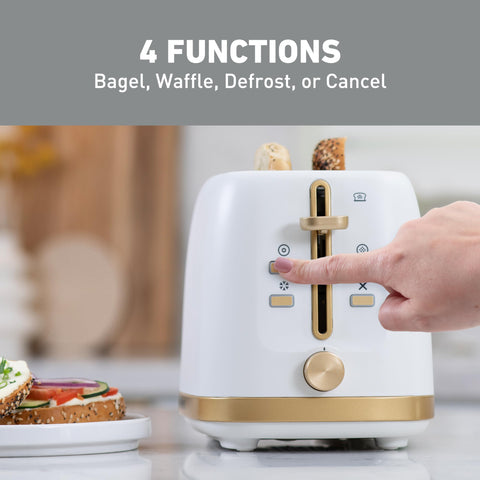 West Bend Timeless toaster slots open for easy loading and removal.