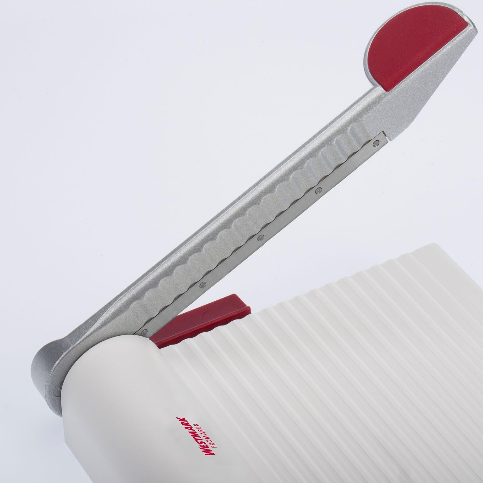 Westmark cheese slicer slices cheese and vegetables evenly.
