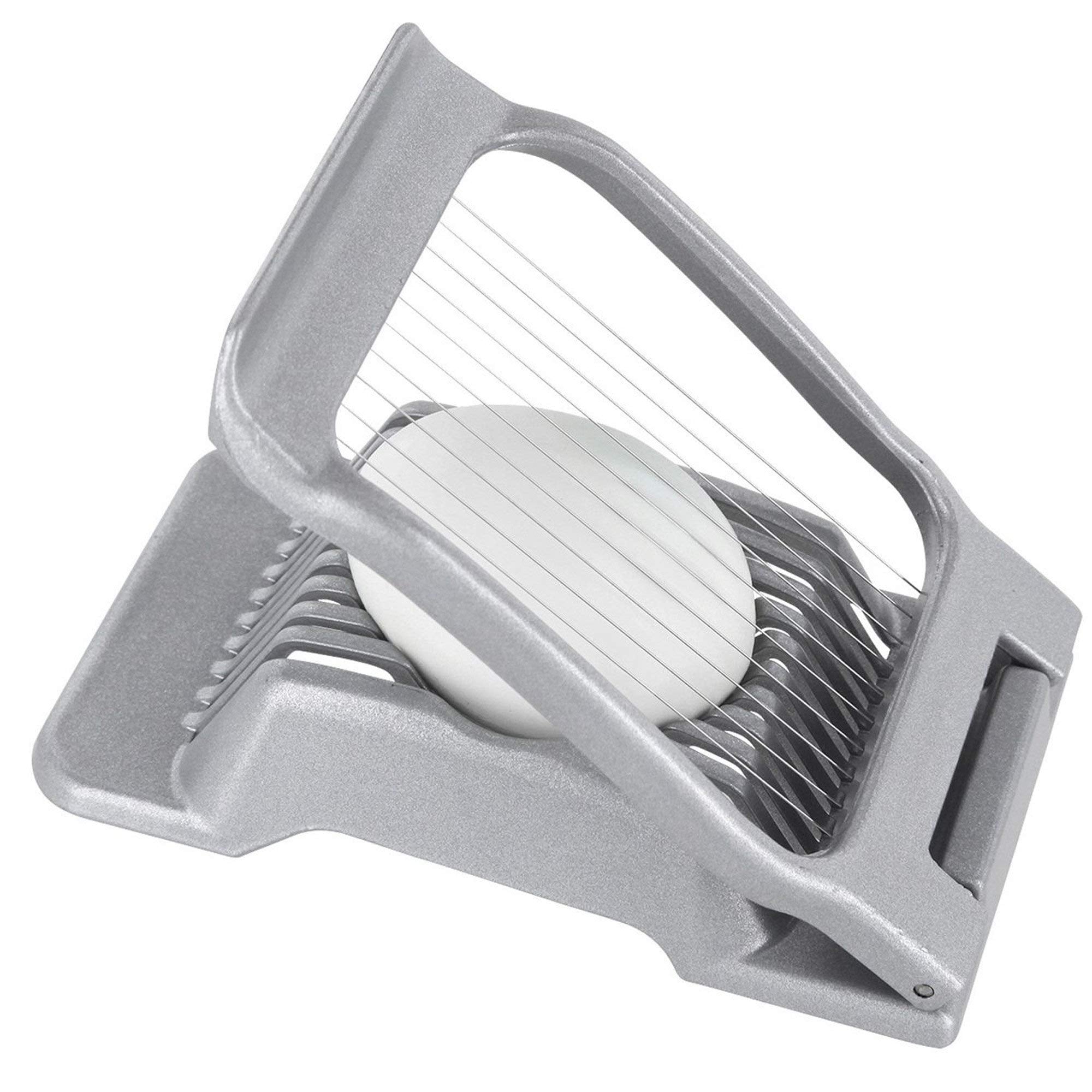 Westmark egg slicer ergonomic handle for comfortable use.