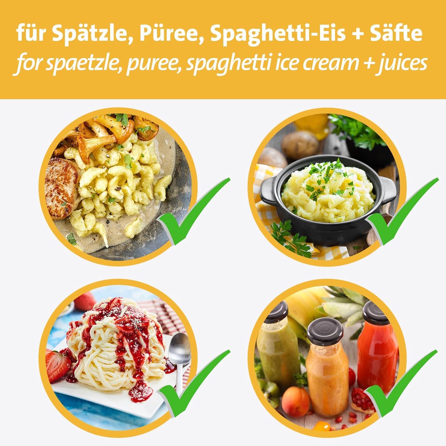 Westmark Spaetzle Classic dishwasher-safe parts simplify cleaning.