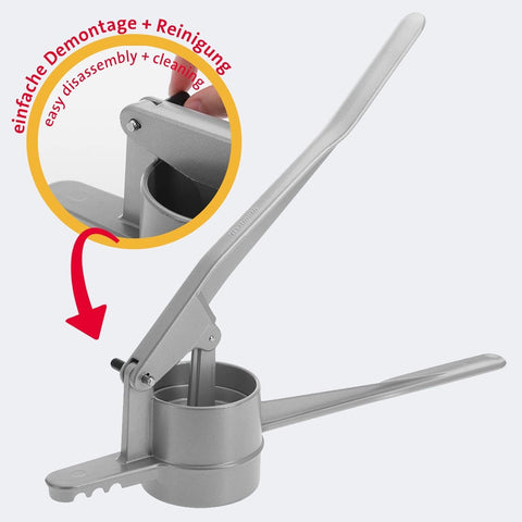 Westmark Spaetzle Classic press-through-holes detail creates delicate strands.