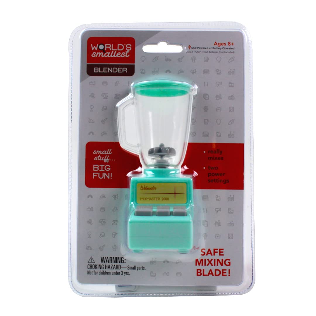 Westminster World's Smallest Blender shown in compact design tucked under a cabinet for easy storage.