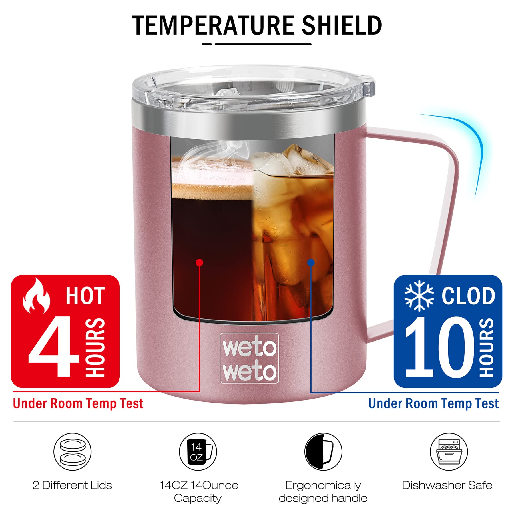 WETOWETO double-wall insulation helps keep hot drinks warm for hours.