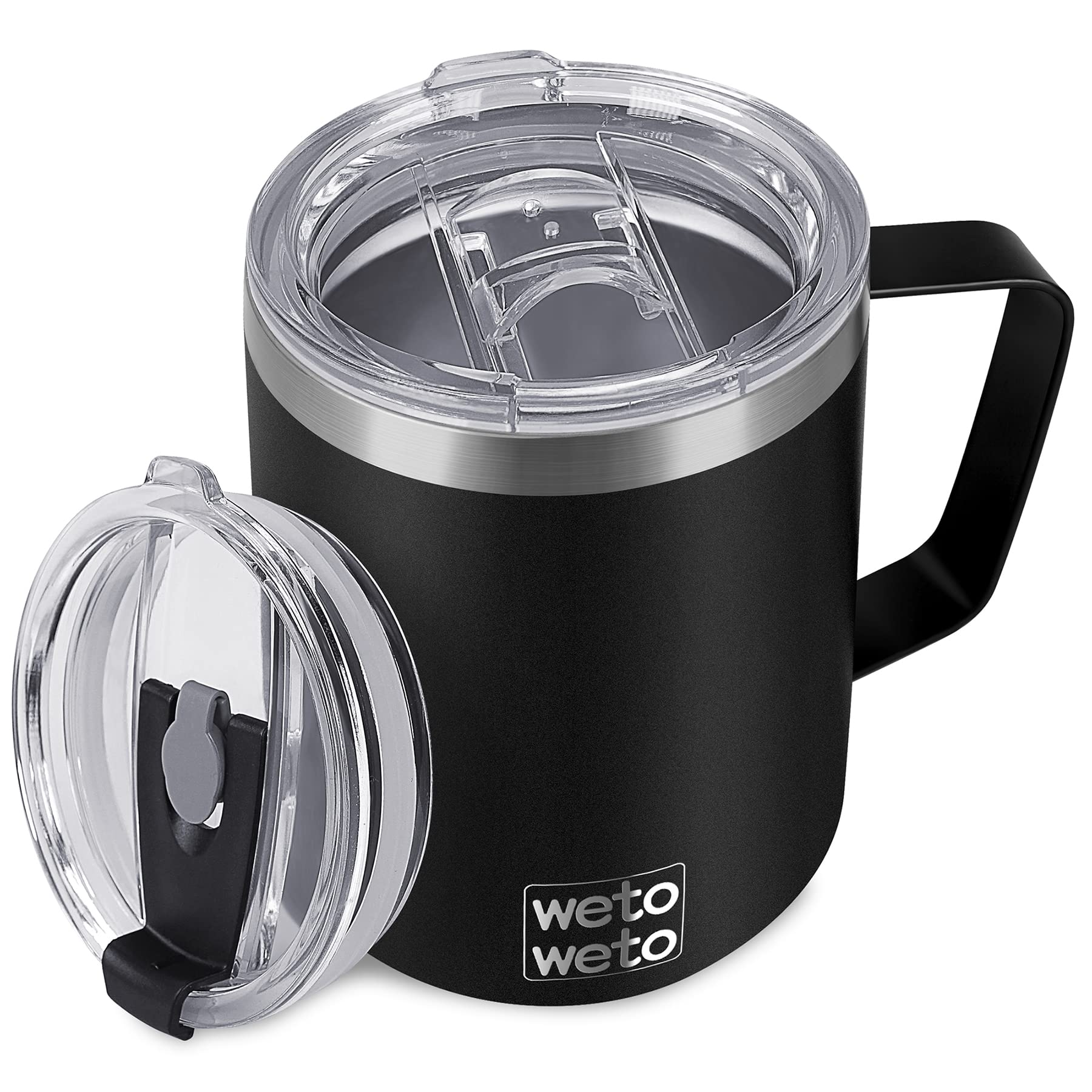 WETOWETO coffee mug with handle and 14oz capacity for easy gripping.