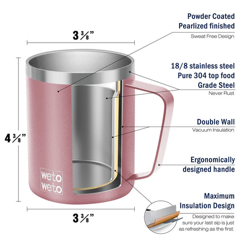 WETOWETO mug with pearlescent rose gold finish adds style to daily coffee.