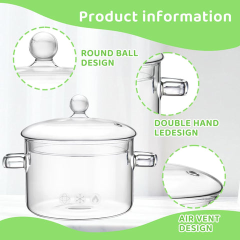 Wetpyaks glass pot with noodles shows versatile stove-top cooking.