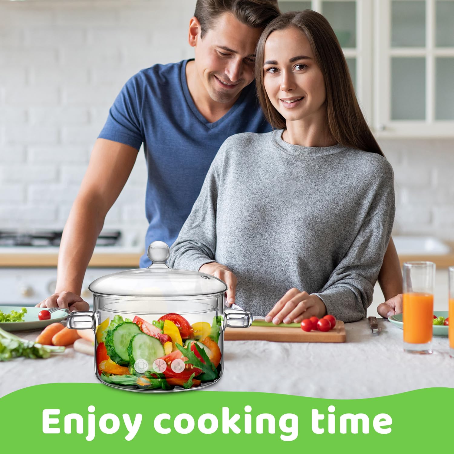 Wetpyaks glass pot stovetop view lets you monitor cooking without lifting the lid.