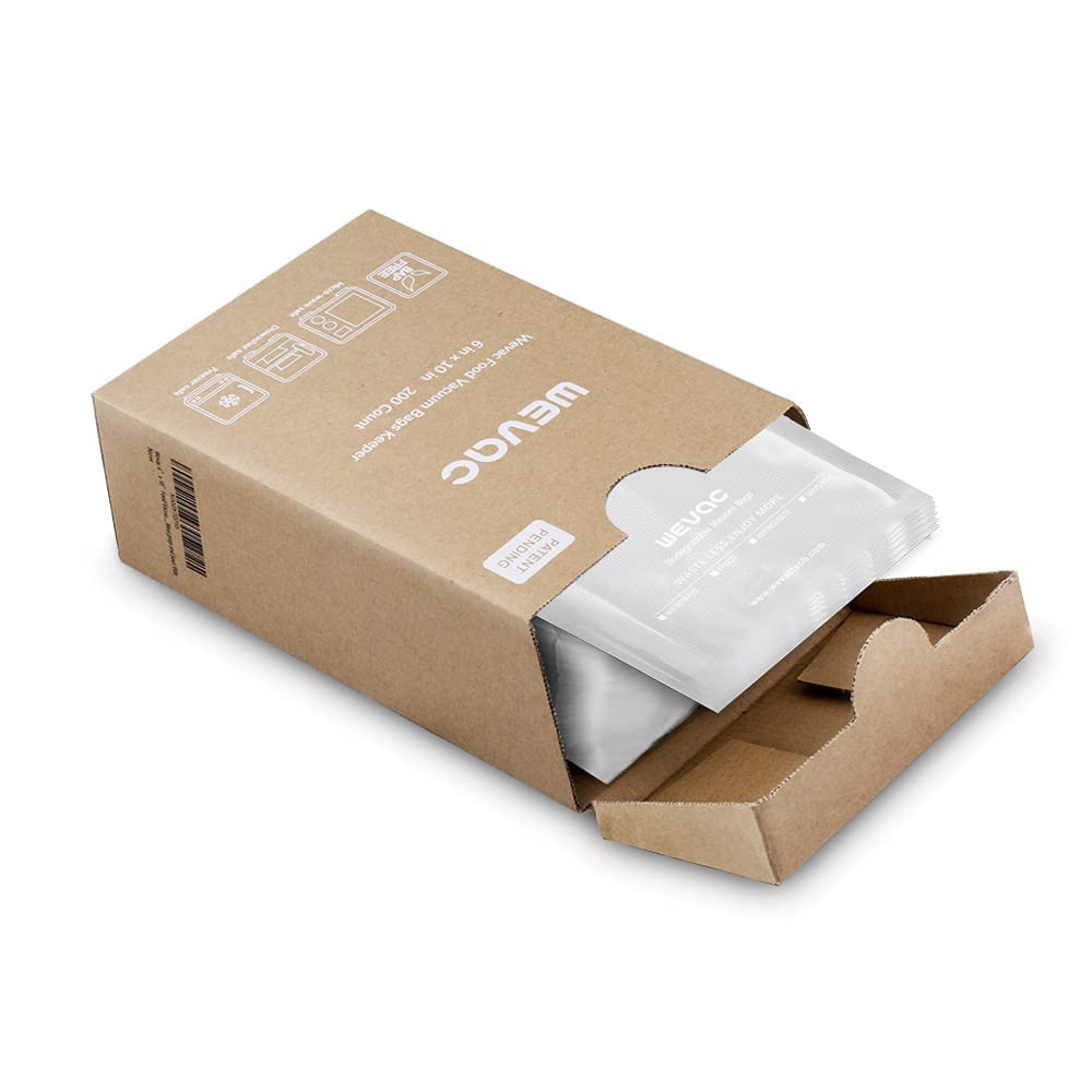 Wevac 6x10 inch bags in keeper box for easy storage and organization.