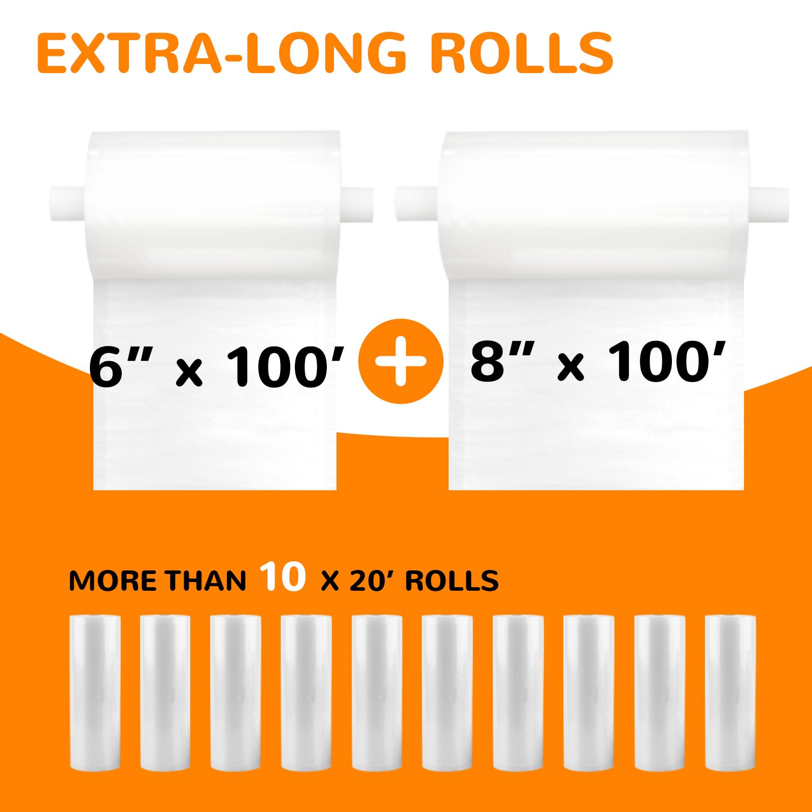 Wevac 8in x 100ft roll with cutter for versatile sealing and prep.
