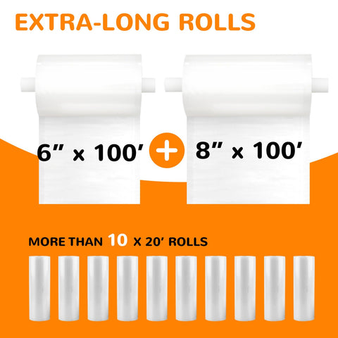 Wevac 8in x 100ft roll with cutter for versatile sealing and prep.