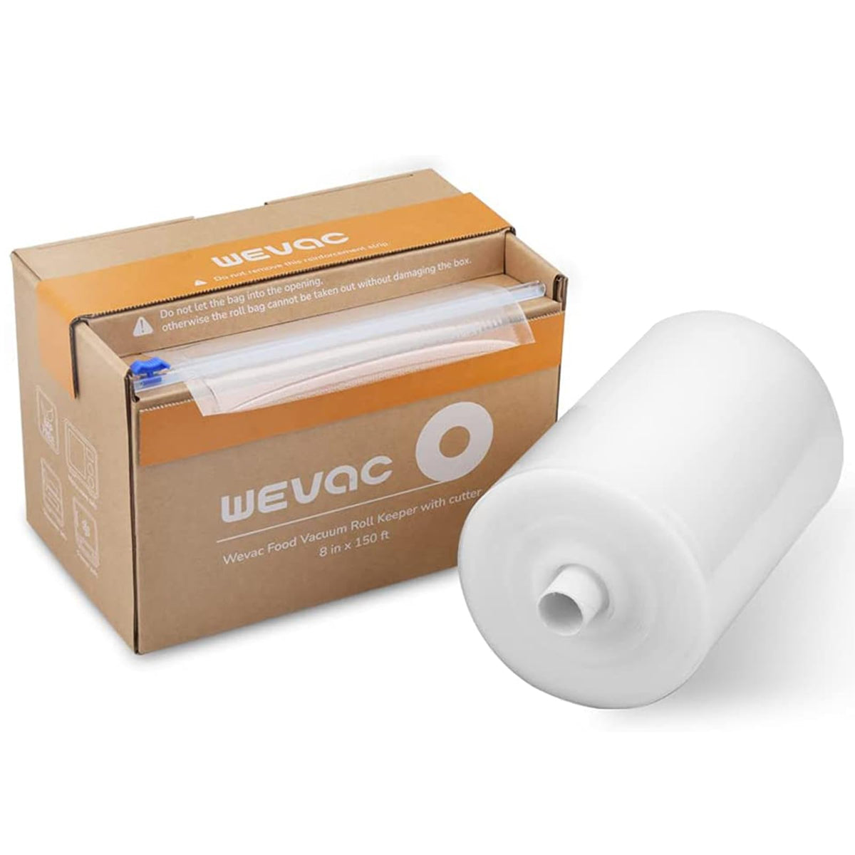Wevac 8x150 roll with embossed channels for strong suction and airtight sealing.