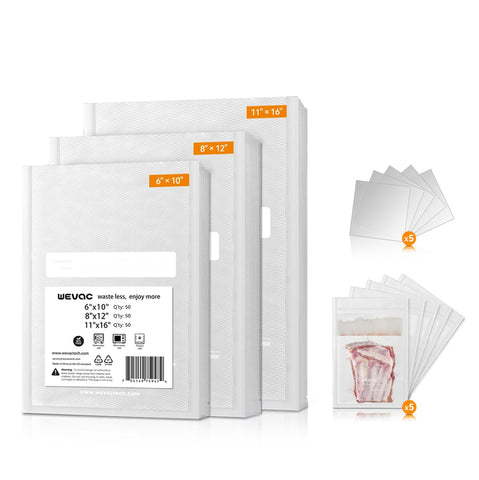Wevac 11x16 bag with air-tight seal preserves freshness and flavor.