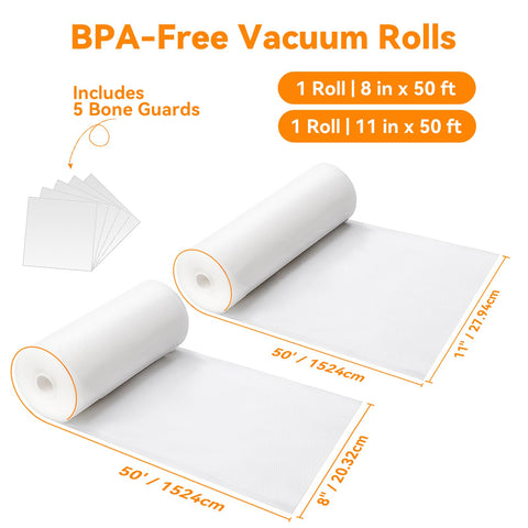 Wevac 11x50 rolls with embossed channels extend freshness and protection