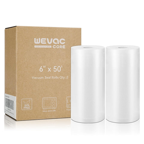 Wevac vacuum sealer bags 6x50 rolls pack for home storage and lasting freshness