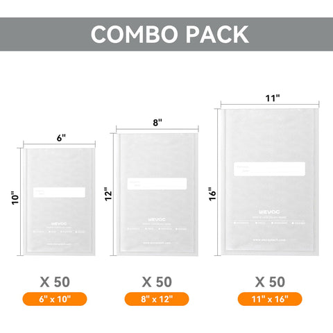 Wevac durable thick-film bag resists punctures during sealing.