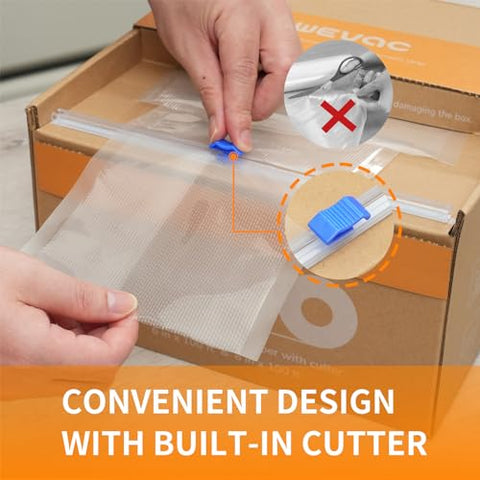 Wevac keeper cutter box showing tidy roll storage and easy access.