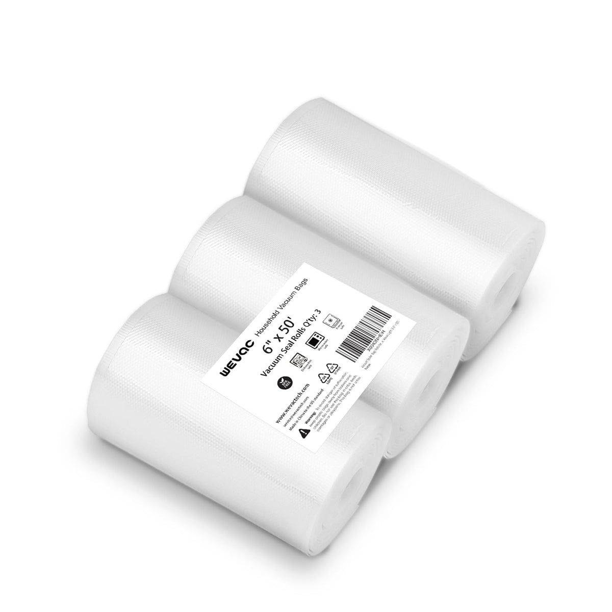 Wevac Lite 6x50ft vacuum bags for airtight storage and freshness.