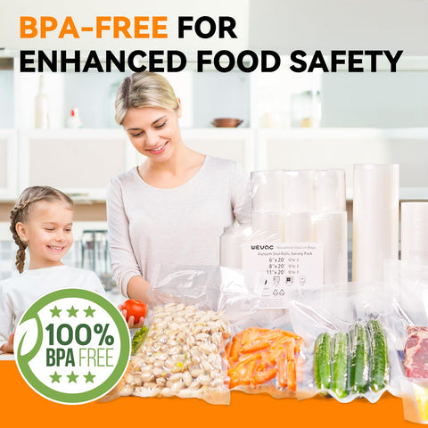 Wevac Lite BPA-free rolls for safe food storage and prep.