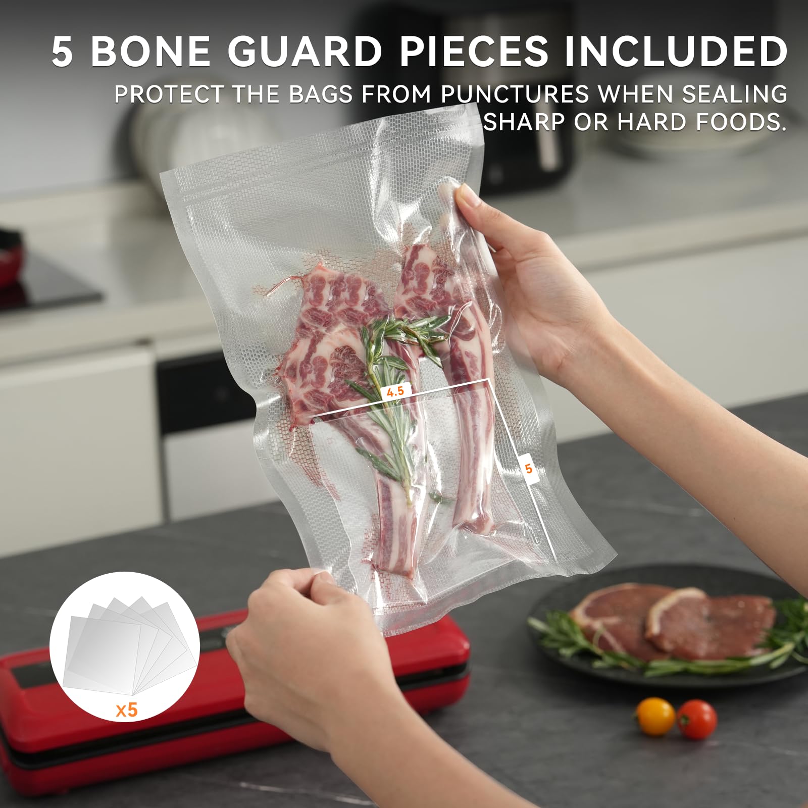 Wevac Lite freezer-burn protection helps keep flavors crisp and colors vibrant.