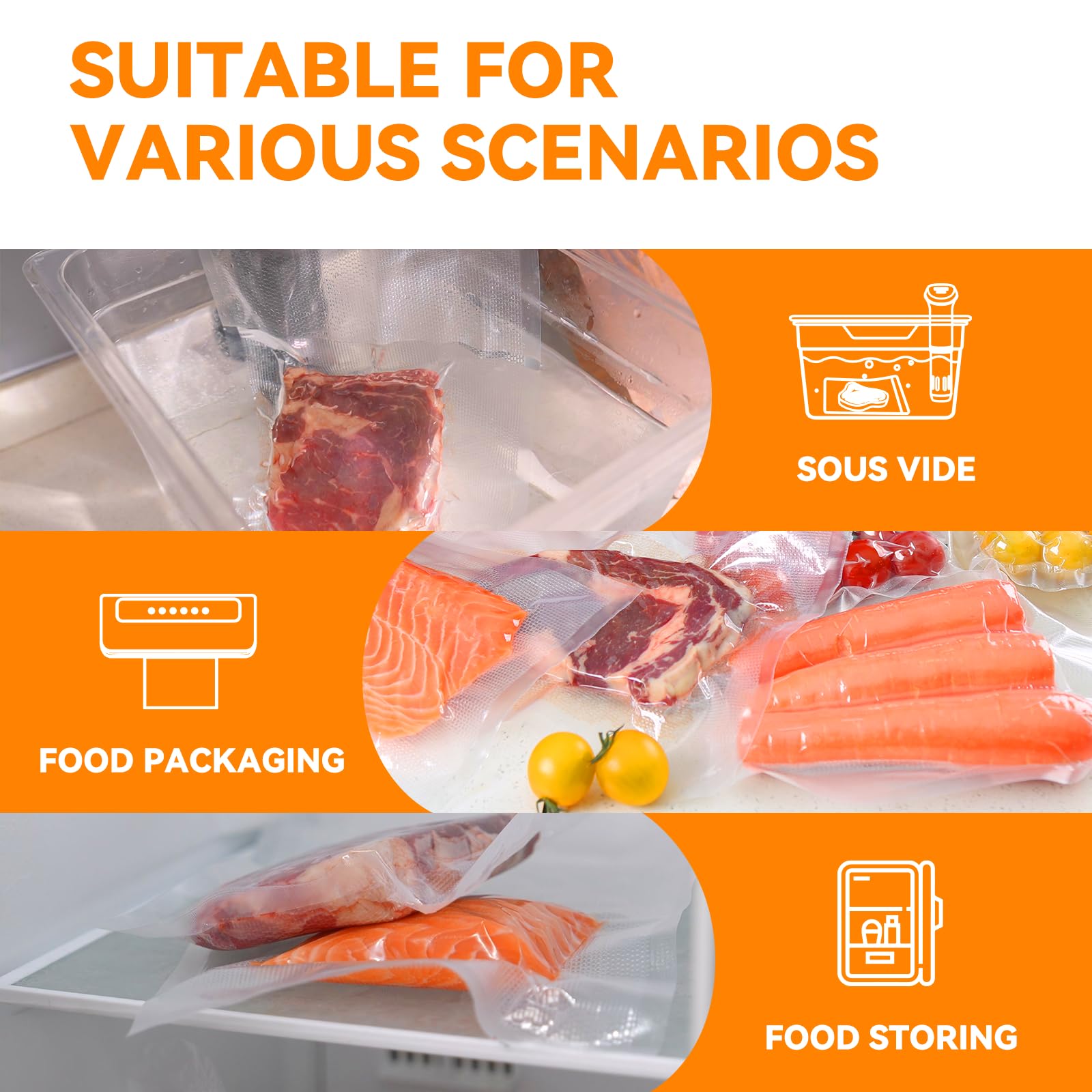 Wevac Lite rolls optimize freezer life and flavor.