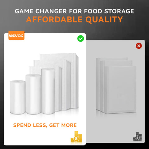 Wevac Lite sous vide ready rolls simplify precise cooking and marinating prep.