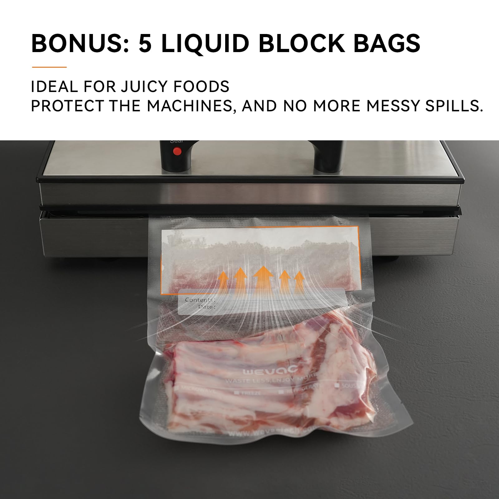 Durable, puncture-resistant bags from Wevac preserve contents securely.