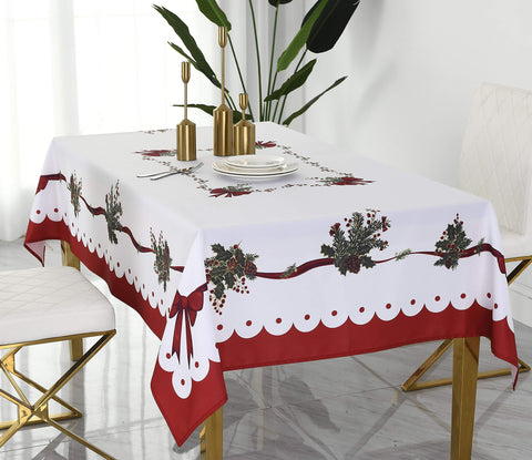 Wewoch indoor dining tablecloth enhances holiday tablescapes.