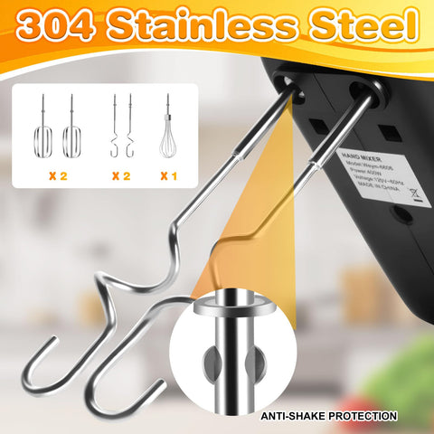Wewymewo hand mixer stainless steel attachments for durability