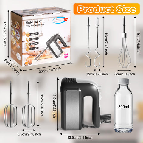 Wewymewo hand mixer showing turbo function for quick results