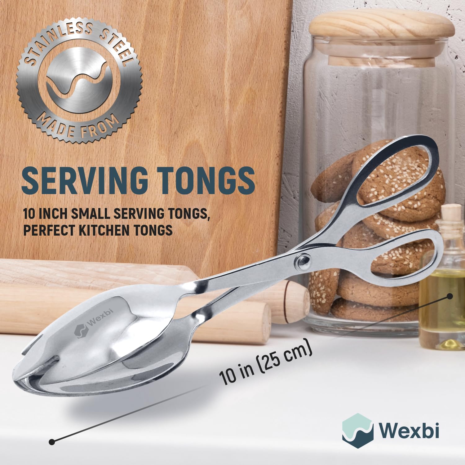 Wexbi salad tongs dishwasher-safe simplify cleanup after meals.