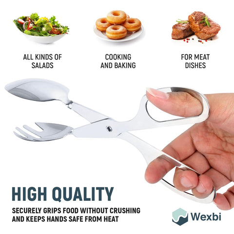 Wexbi salad tongs polished surface adds elegant touch to buffet service.