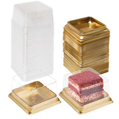Wexpw single clear mooncake box with gold base for premium presentation