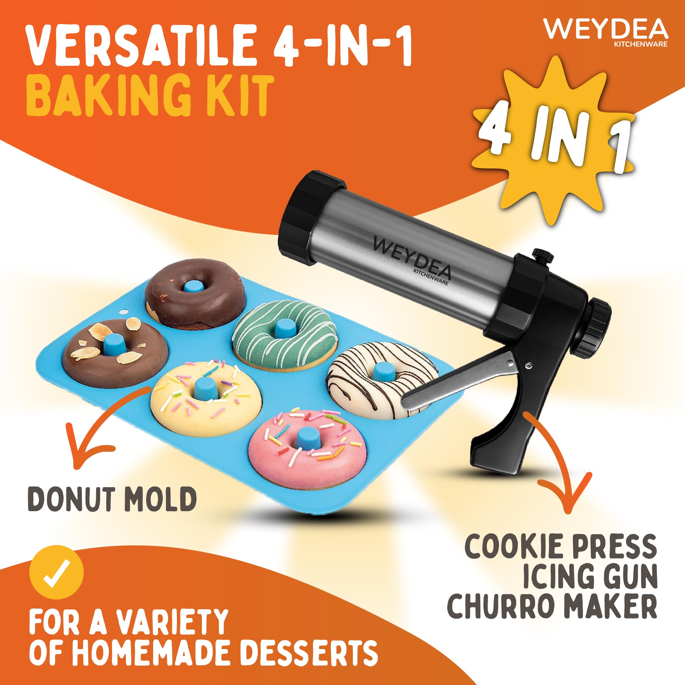 WEYDEA cookie press gun for perfectly shaped cookies