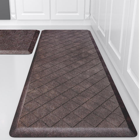 WEZVIX cushioned anti-fatigue mat for kitchen, 17-3x29, brown, cushions feet during long cooking sessions