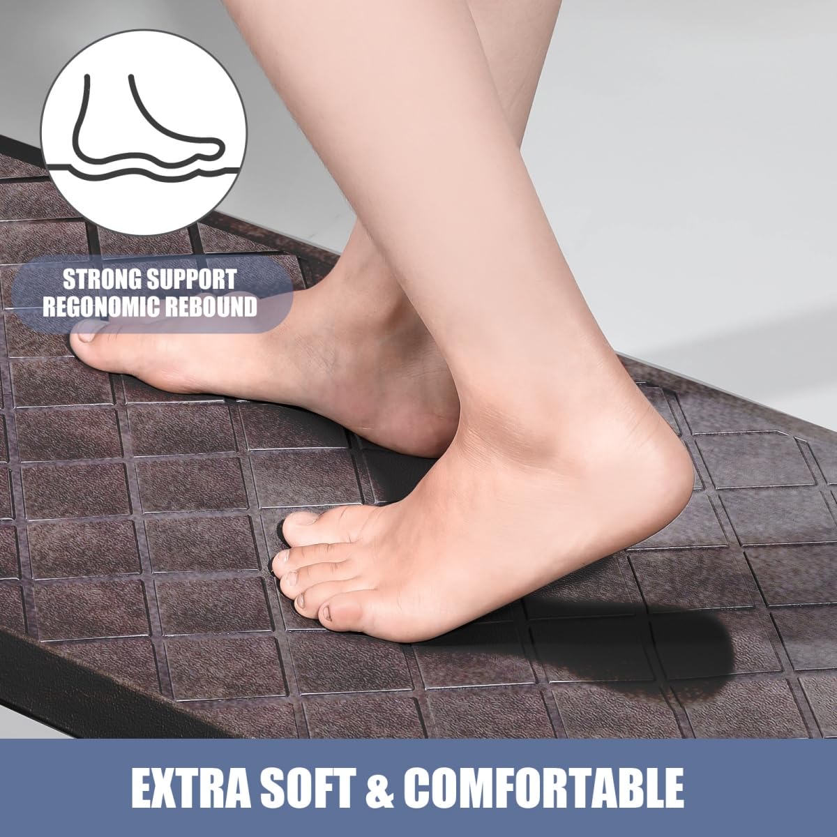 WEZVIX durable kitchen mat with waterproof surface for easy cleaning