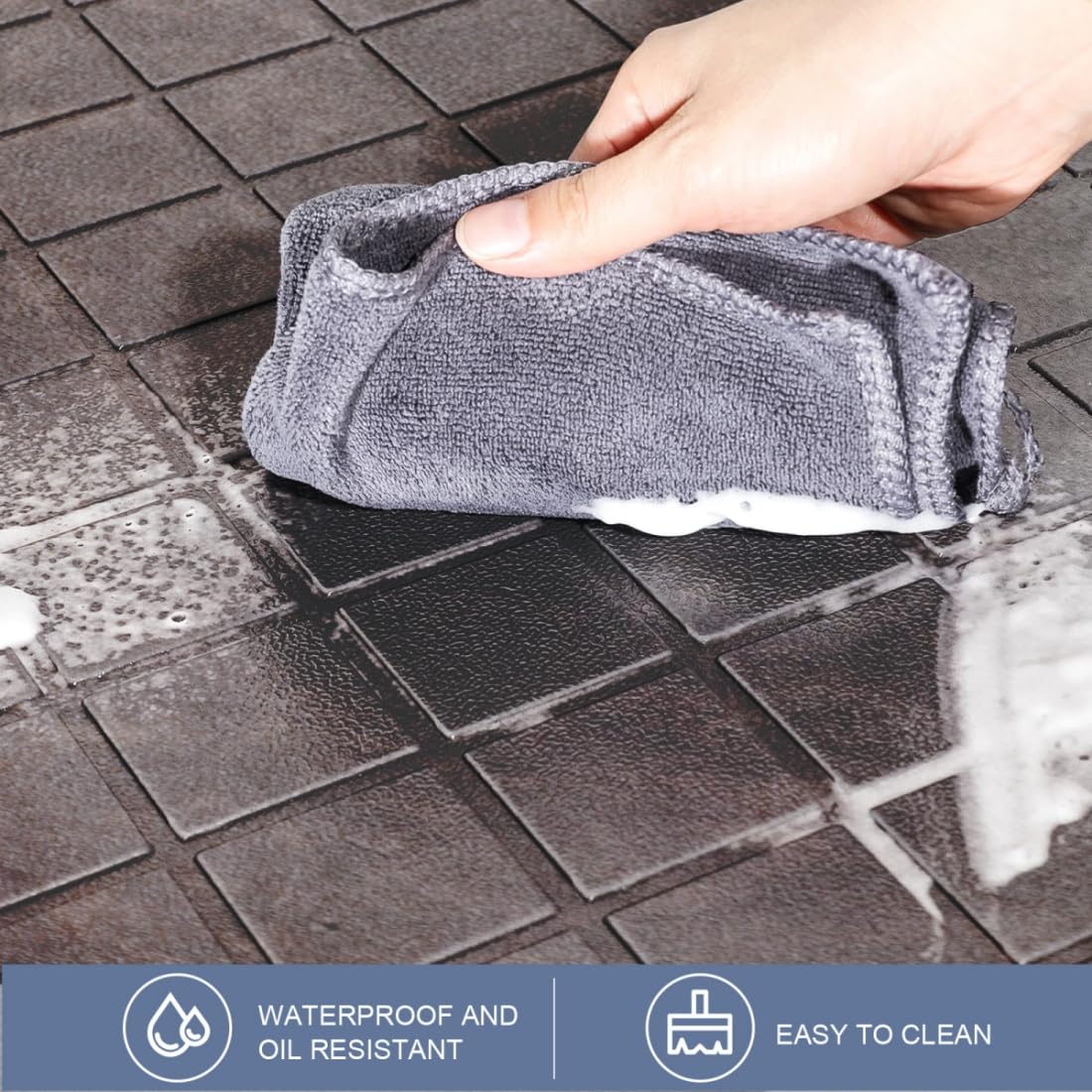 WEZVIX oil- and stain-resistant kitchen mat, easy to wipe clean after meal prep