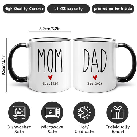 WFFW Mom and Dad mugs feature a comfort-contour ergonomic handle.