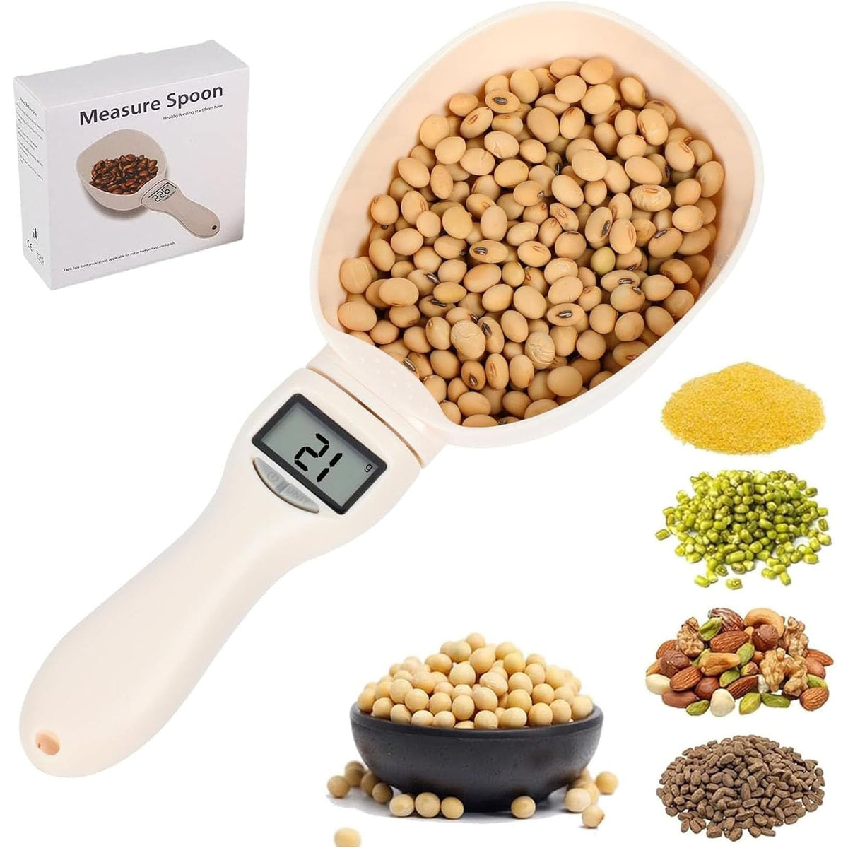 The wfofmo digital measuring spoon front view for precise cooking measurements.