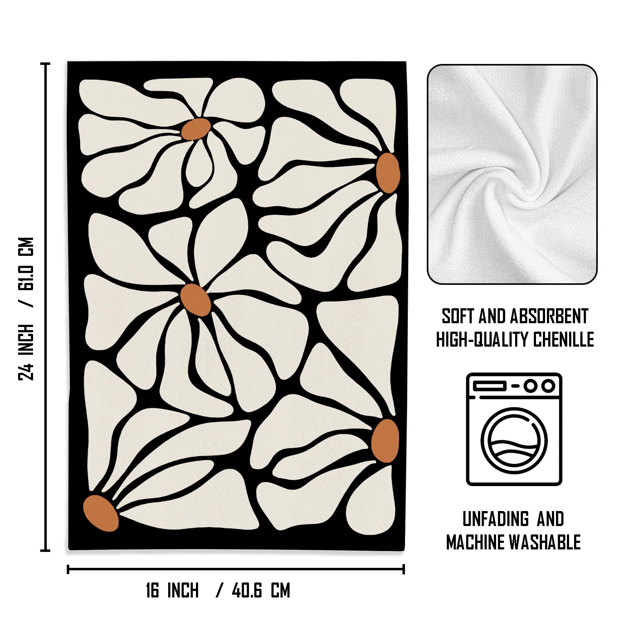 WFSM boho floral towels brighten bathrooms with soft plush texture.