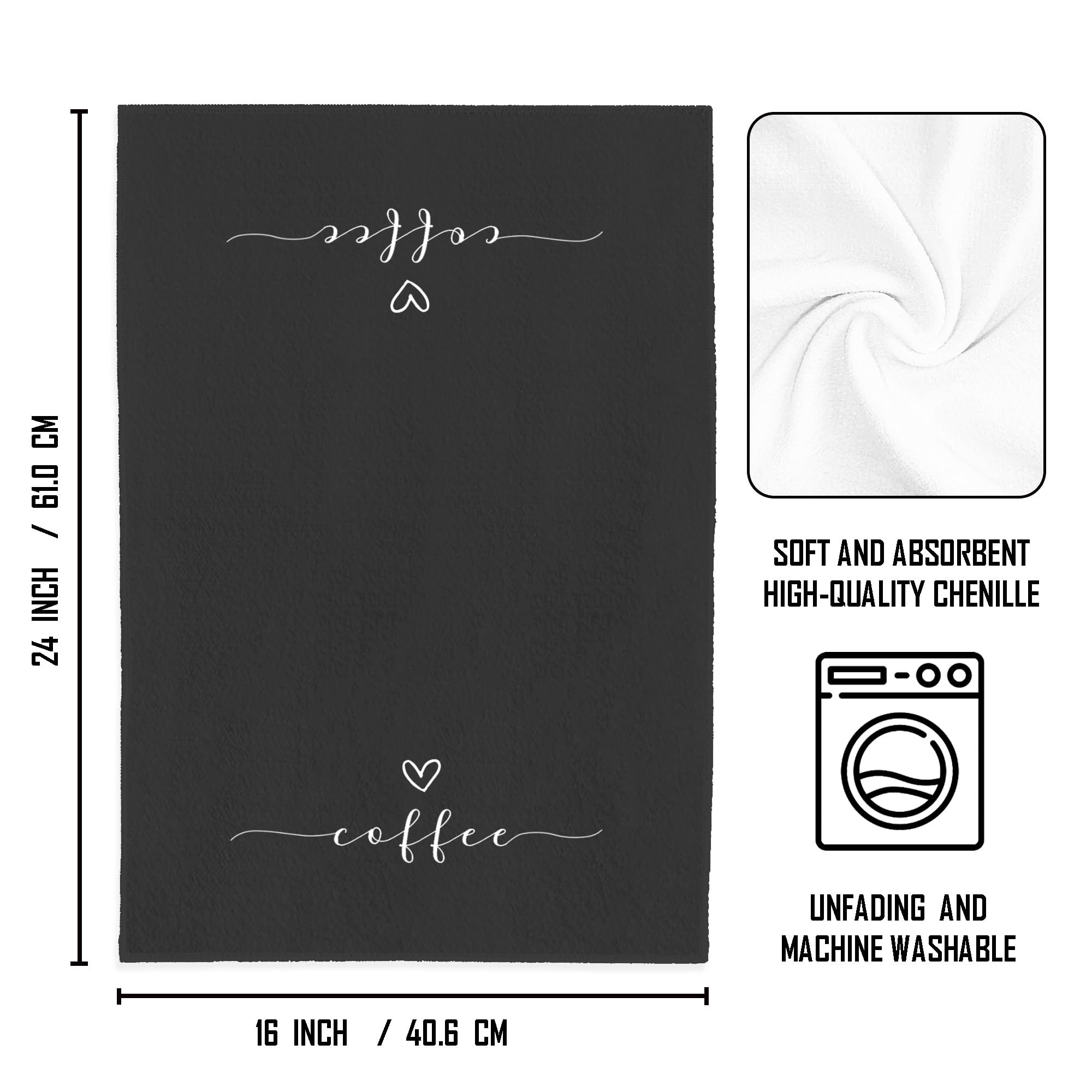 WFSM towel in black provides versatile everyday use.