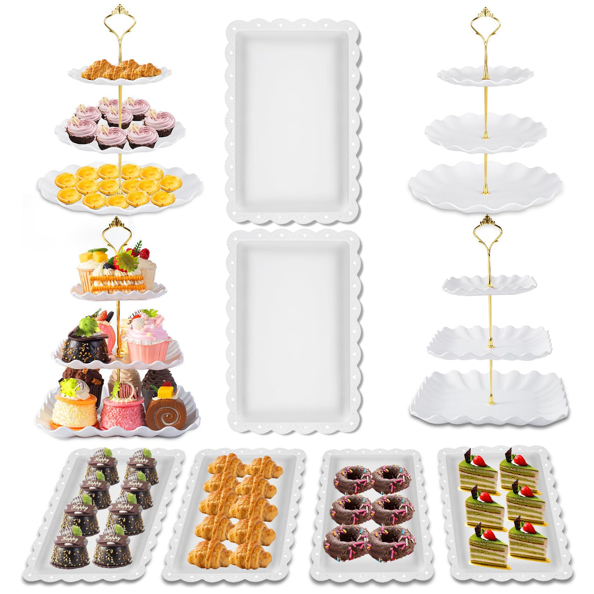 Wgbon dessert table stand 3-tier white for elegant cupcakes