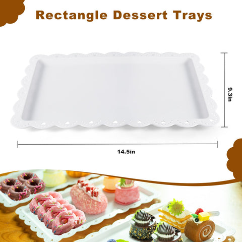 Wgbon white serving tray rectangle for buffet presentation
