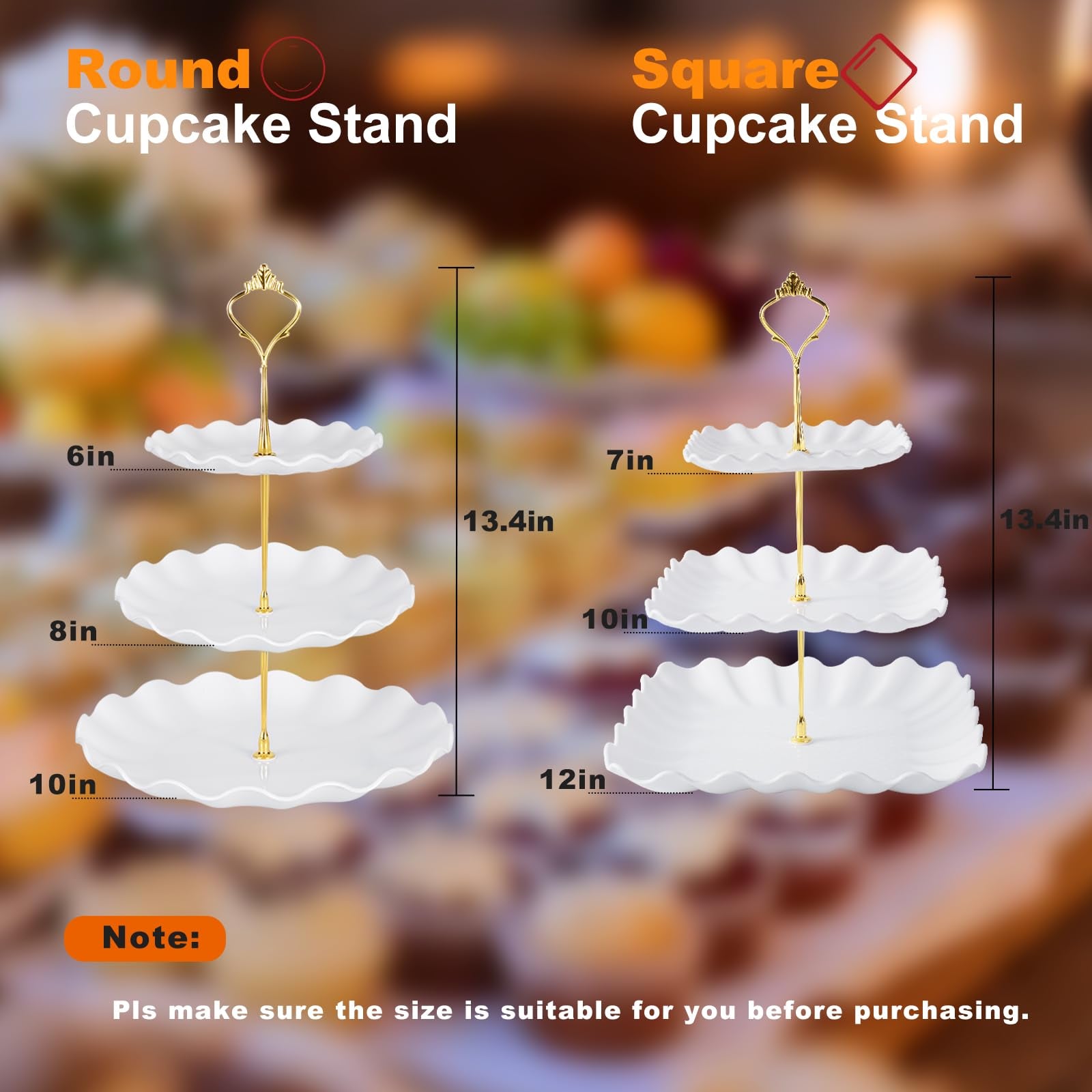 Wgbon tiered cupcake stand white 3-tier holds many treats