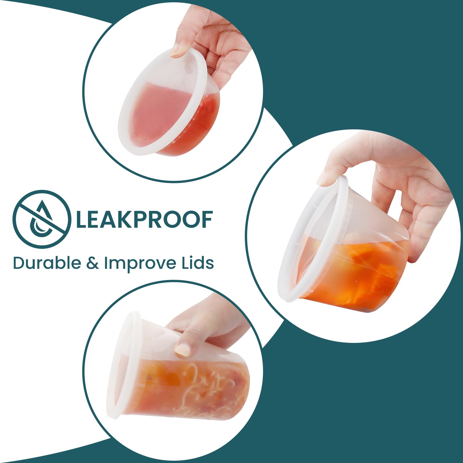 WGCC 32oz deli containers with lids, great for batch meals and freezing